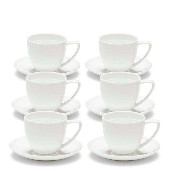 salt & pepper Edge Espresso Cups & Saucers 100mL - Set of 6
