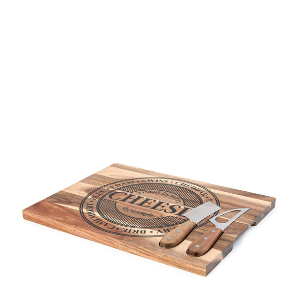 Salt & Pepper Fromage Serving Board With Knives 40 X 30cm
