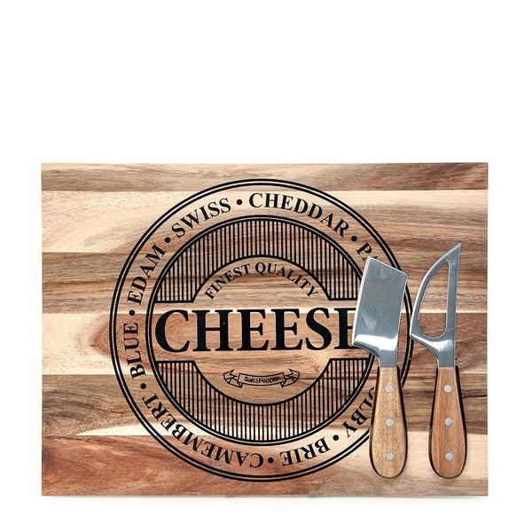 salt & pepper Fromage Serving Board with Knives 40 x 30cm