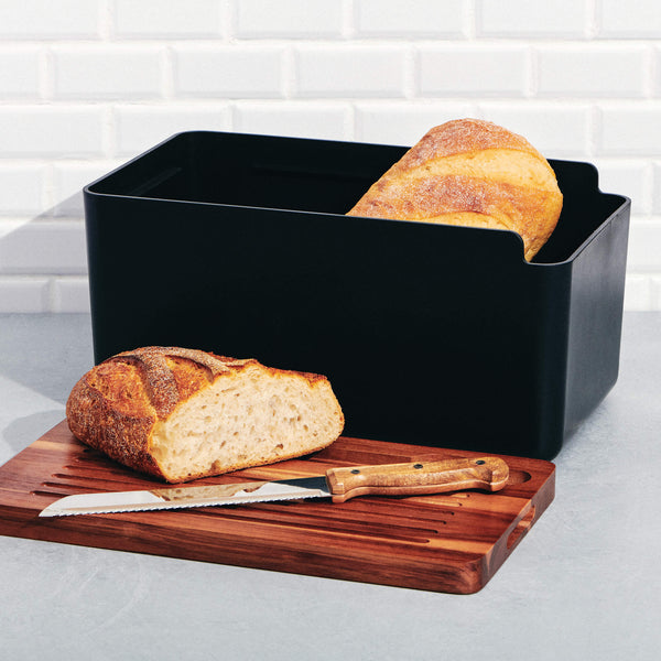 Salt & Pepper Hudson Bread Bin With Cutting Board Lid