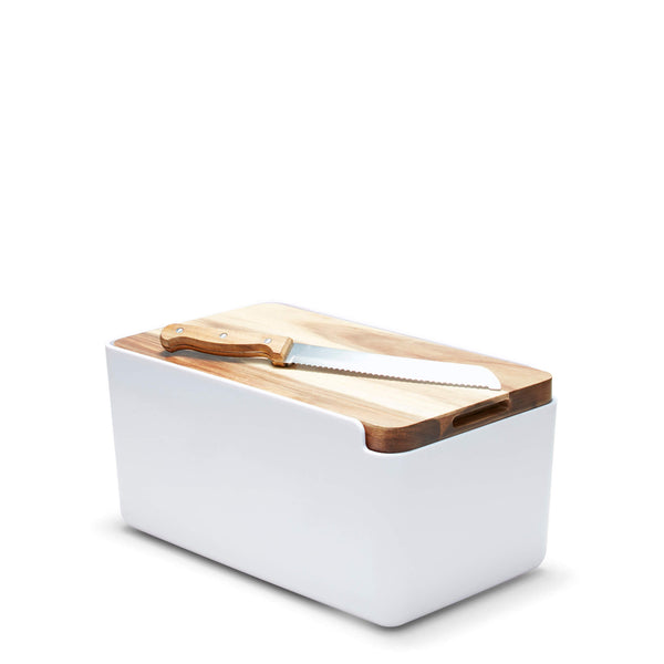 salt & pepper Hudson Bread Bin with Cutting Board Lid