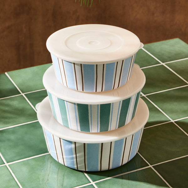 Salt & Pepper Riviera Storage Bowls With Lid - Set Of 3