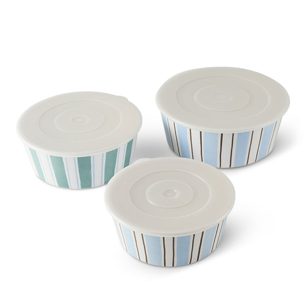 Salt & Pepper Riviera Storage Bowls With Lid - Set Of 3