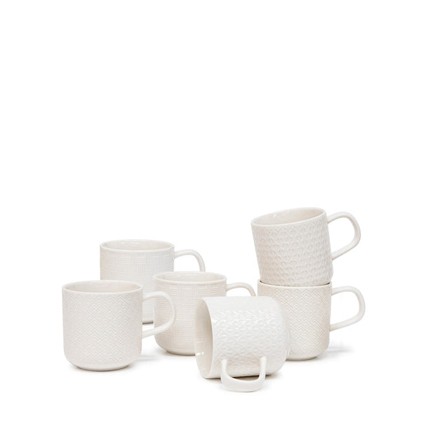 Salt & Pepper Barista Embossed Mug 300mL - Set Of 6