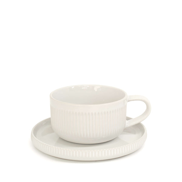 Salt & Pepper Brae Tea Cups & Saucers 290mL - Set Of 4