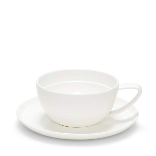 Salt & Pepper Edge Tea Cups & Saucers 280mL - Set Of 6