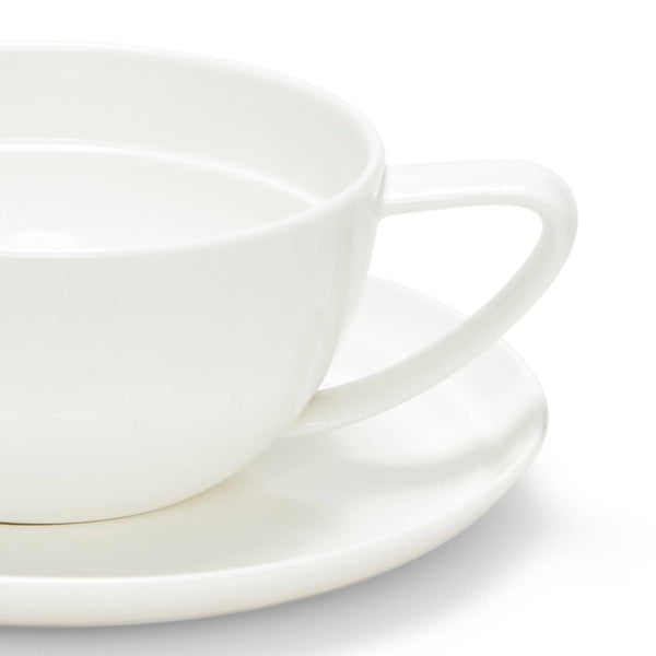 Salt & Pepper Edge Tea Cups & Saucers 280mL - Set Of 6