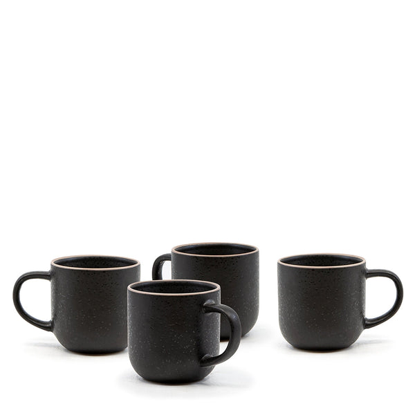 salt & pepper Hana Mugs 380mL - Set of 4