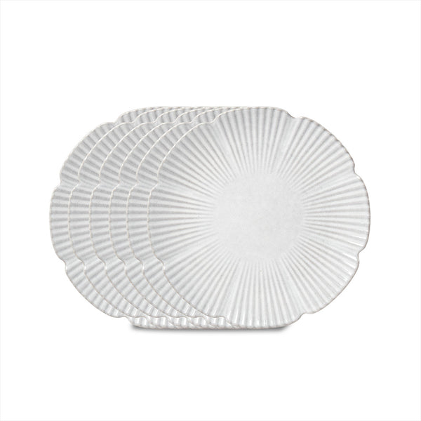 salt & pepper Hostess Flower Plate 20cm - Set of 6