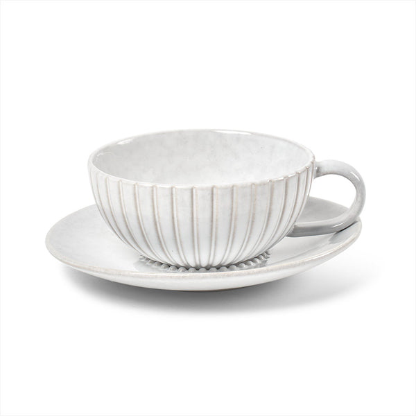Salt & Pepper Hostess Teacup & Saucer 225ml - Set Of 6