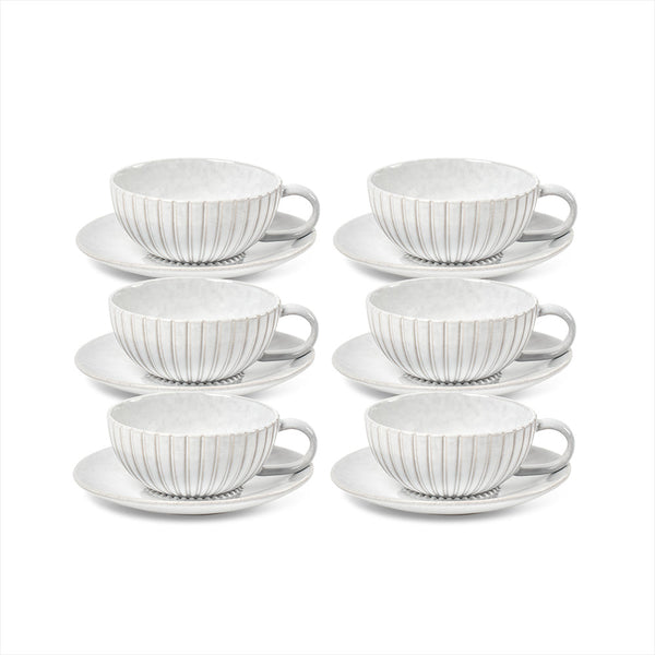 salt & pepper Hostess Teacup & Saucer 225ml - Set of 6