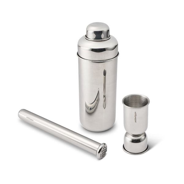 salt & pepper Lume Cocktail Shaker 3pc Set