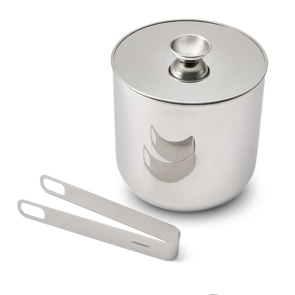 salt & pepper Lume Ice Bucket with Tongs