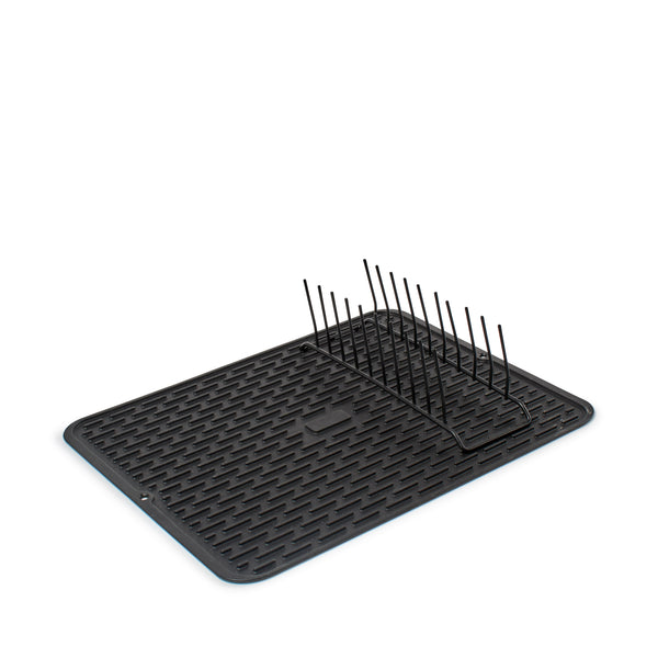 Salt & Pepper Rinse Dish Draining Mat With Rack