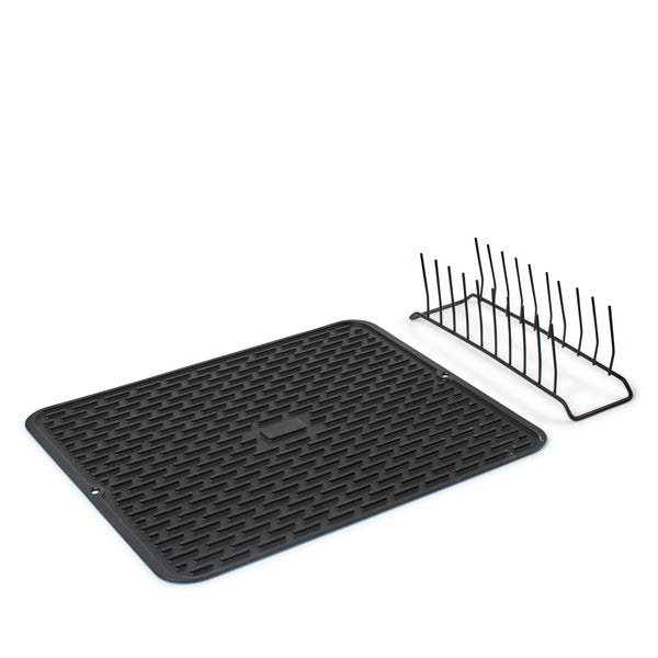 salt & pepper Rinse Dish Draining Mat with Rack