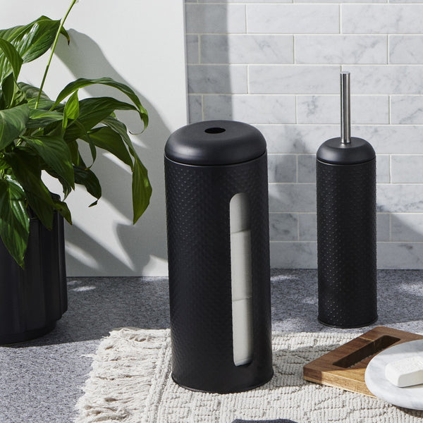 Salt & Pepper Spot Toilet Brush & Roll Holder - Set Of 2