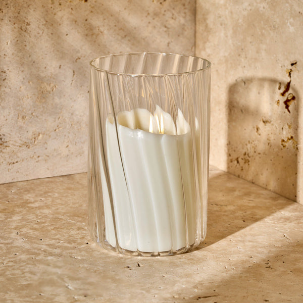 Salt & Pepper Swirl Hurricane Vase 10 X 15cm