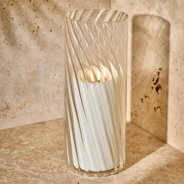 Salt & Pepper Swirl Hurricane Vase 10 X 25cm