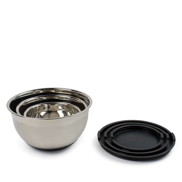 Salt & Pepper Tool Mixing Bowls With Lid - Set Of 3