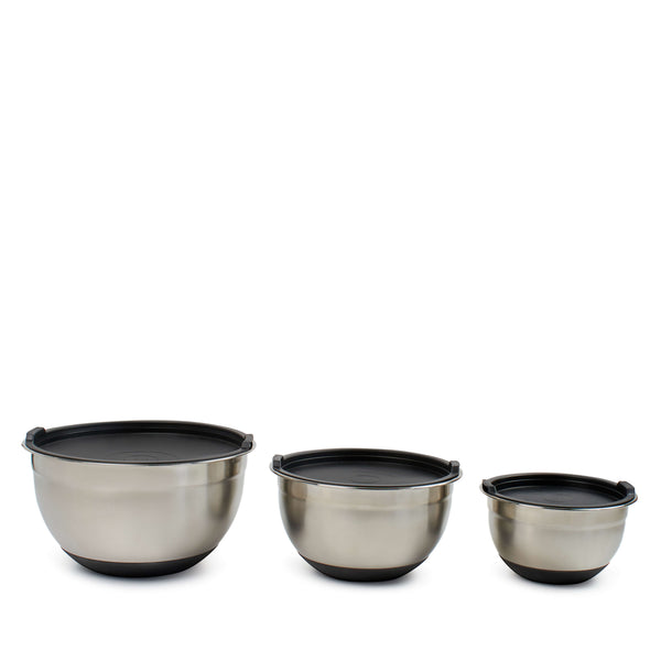 salt & pepper Tool Mixing Bowls with Lid - Set of 3