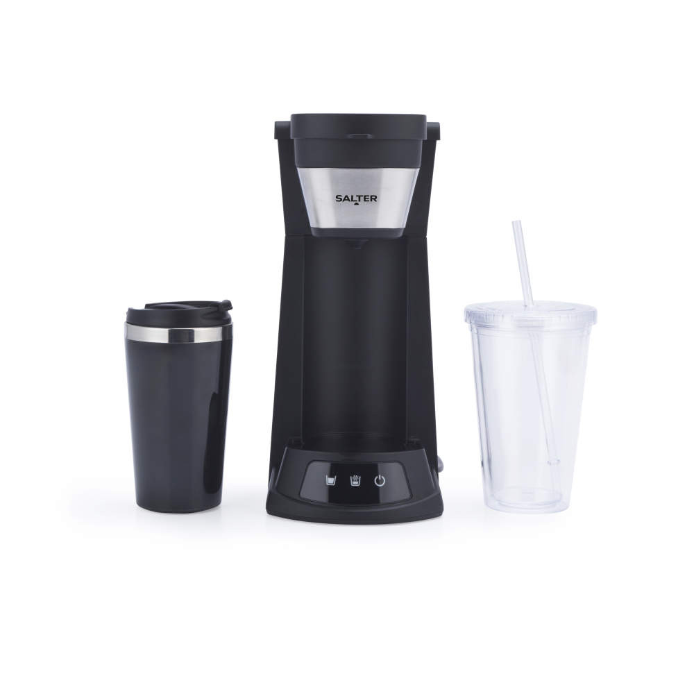 salter 2-in-1 Iced Coffee Maker with Travel Mug & Plastic Cup
