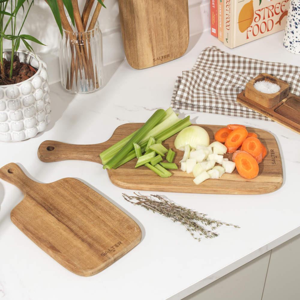 Salter 3-Piece Wooden Chopping Board Set - 30 35 & 45cm