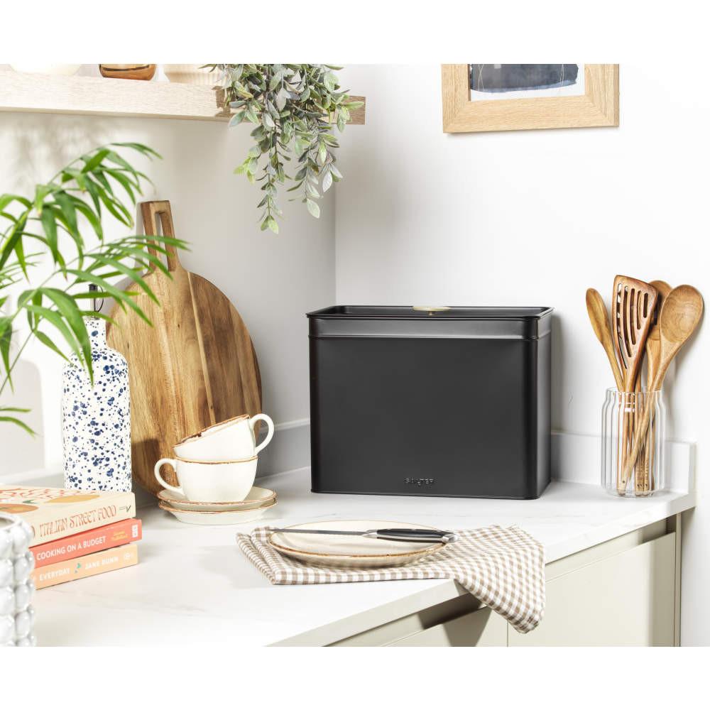 Salter Alchemy Kettle Toaster & Bread Bin Set -Black/Gold