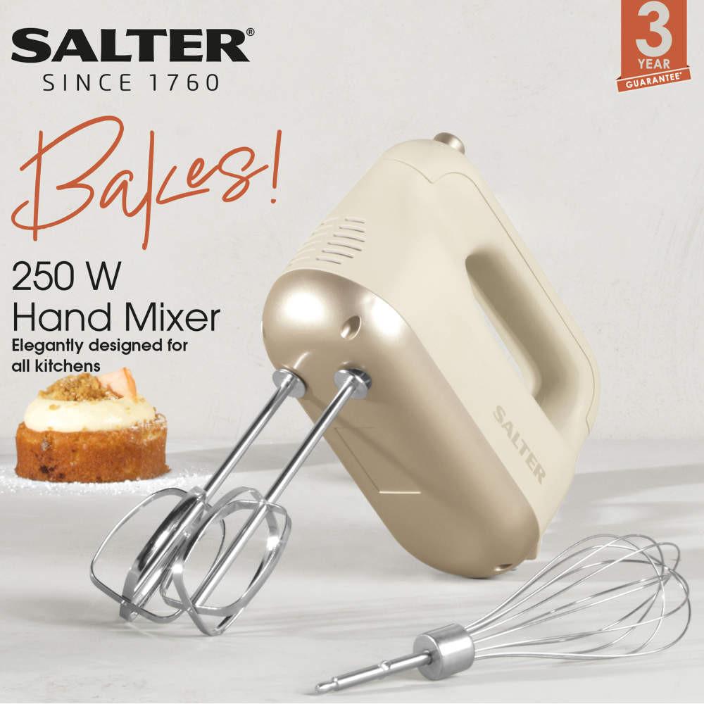 Salter Bakes 6 Piece Hand Mixer & Bakeware Set - Black/Gold