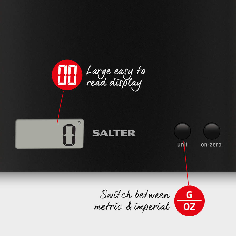 Salter Bakes Digital Kitchen Scale & Utensils Set – Black