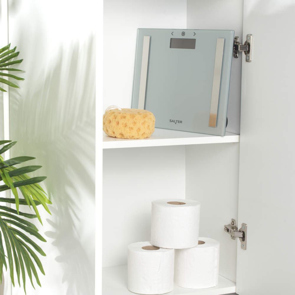 Salter Compact Glass Analyser Bathroom Scale - Silver