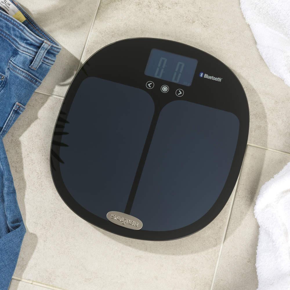 Salter Curve Bluetooth Smart Analyser Bathroom Scale Black/White