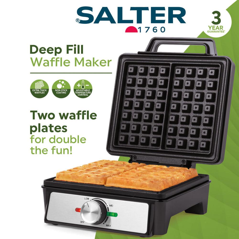 Salter Deep Fill Waffle Maker - Adjustable Temperature