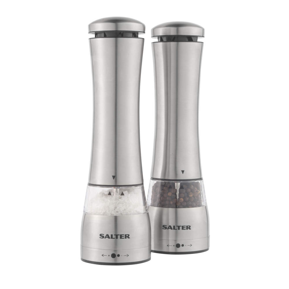 salter Electric Salt & Pepper Mill Set - Stainless Steel