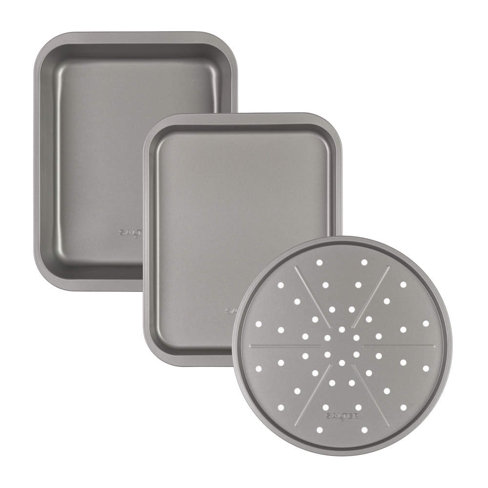 salter Essentials Tray Set – 35cm Baking Sheet 36cm Roasting Tray & Pizza Pan