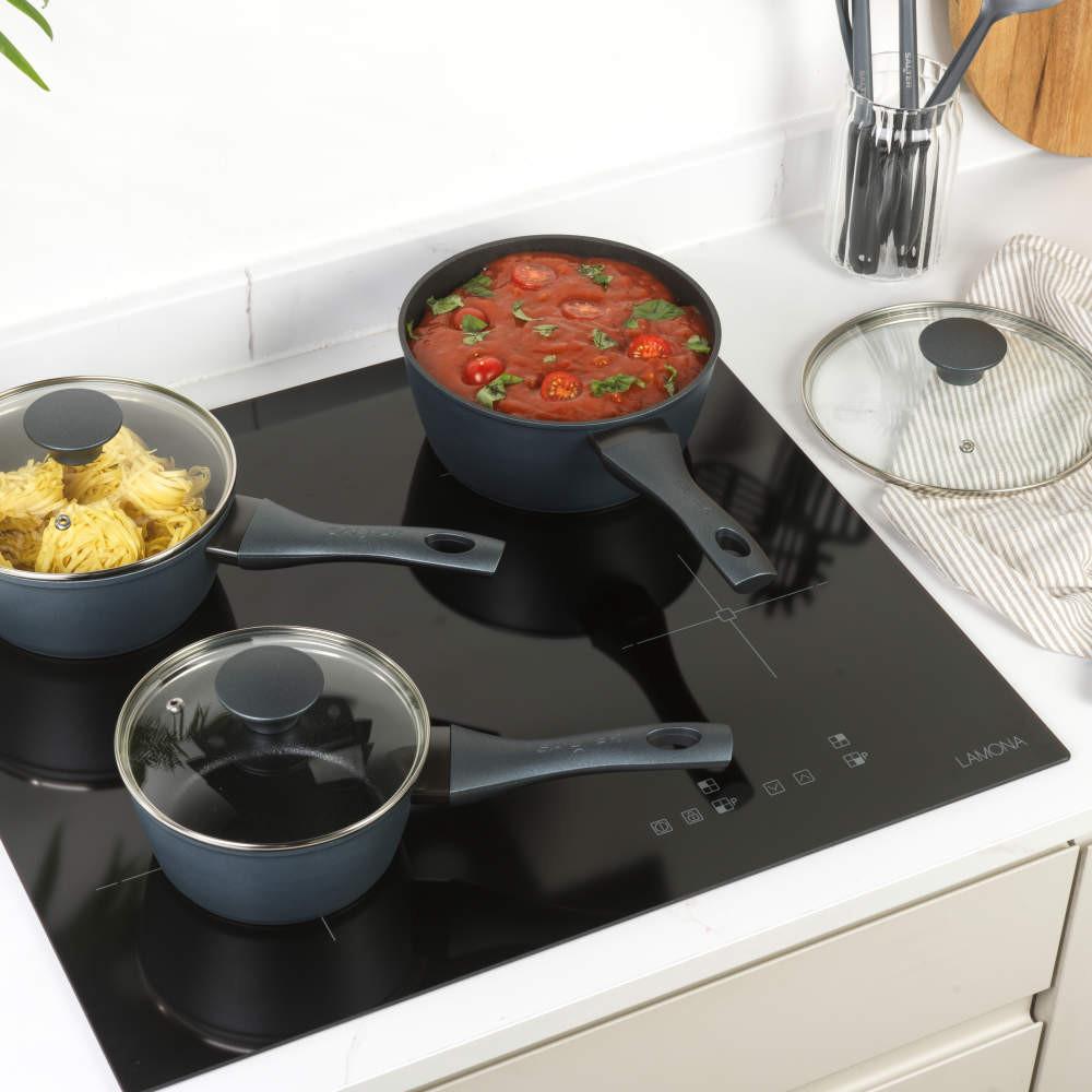 Salter Excellence 3-Piece Saucepan Set – Non-Stick Coating
