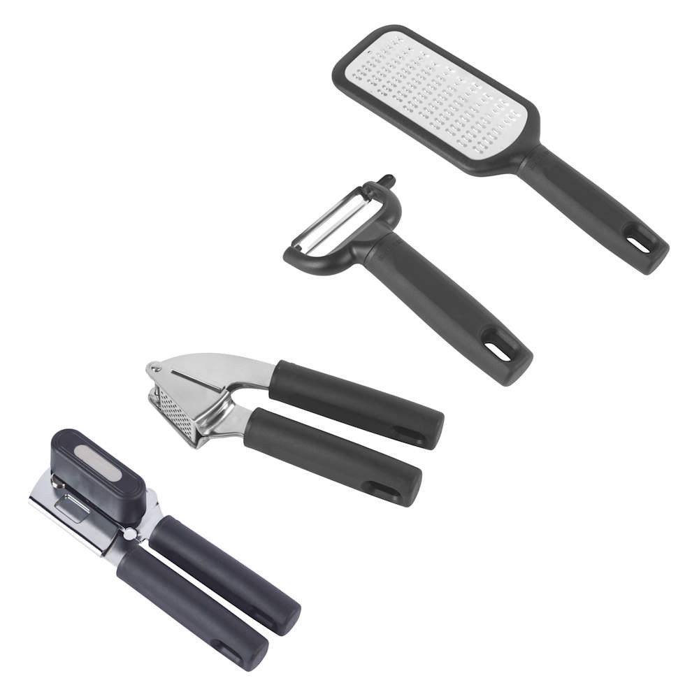 salter Expert Kitchen Tool Set – Grater - Garlic Press - Peeler & Can Opener