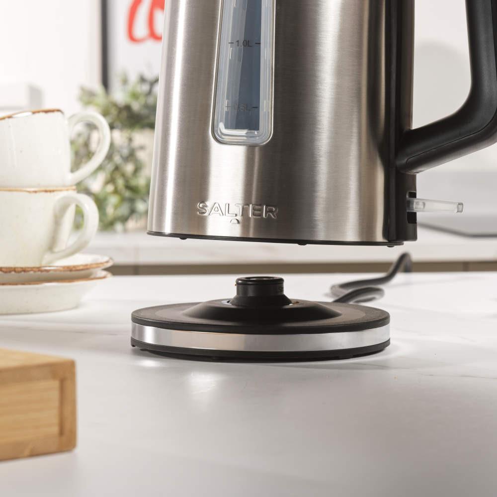 Salter Kettle Toaster & Microwave – 3-Piece Stainless Steel Kitchen Countertop Set