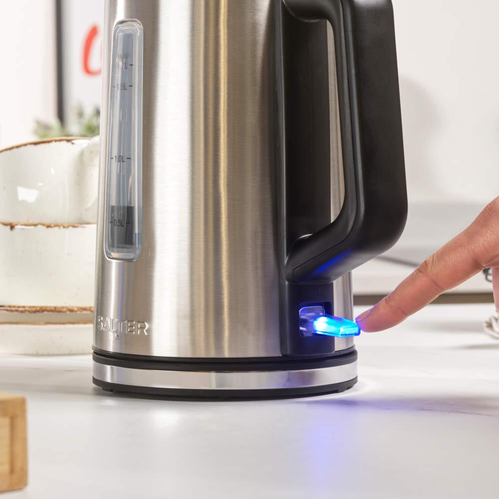 Salter Kettle Toaster & Microwave – 3-Piece Stainless Steel Kitchen Countertop Set