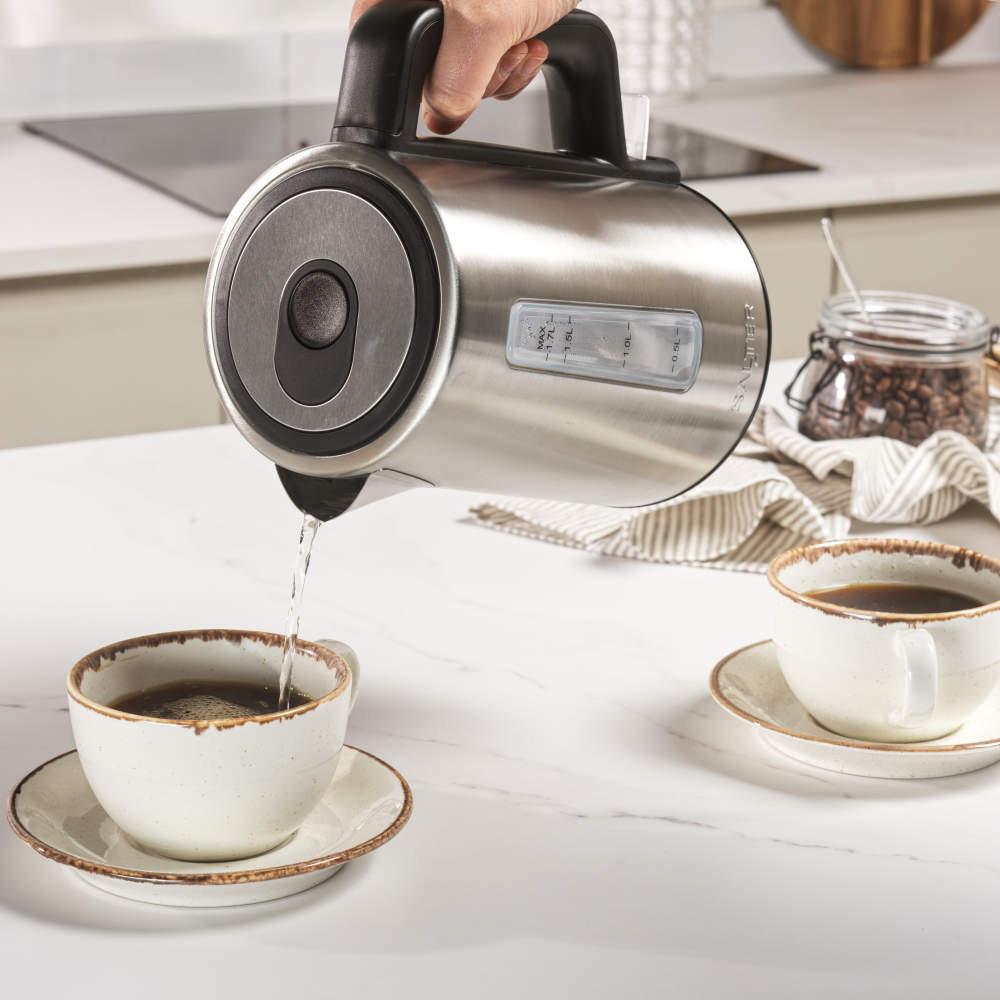 Salter Kettle Toaster & Microwave – 3-Piece Stainless Steel Kitchen Countertop Set