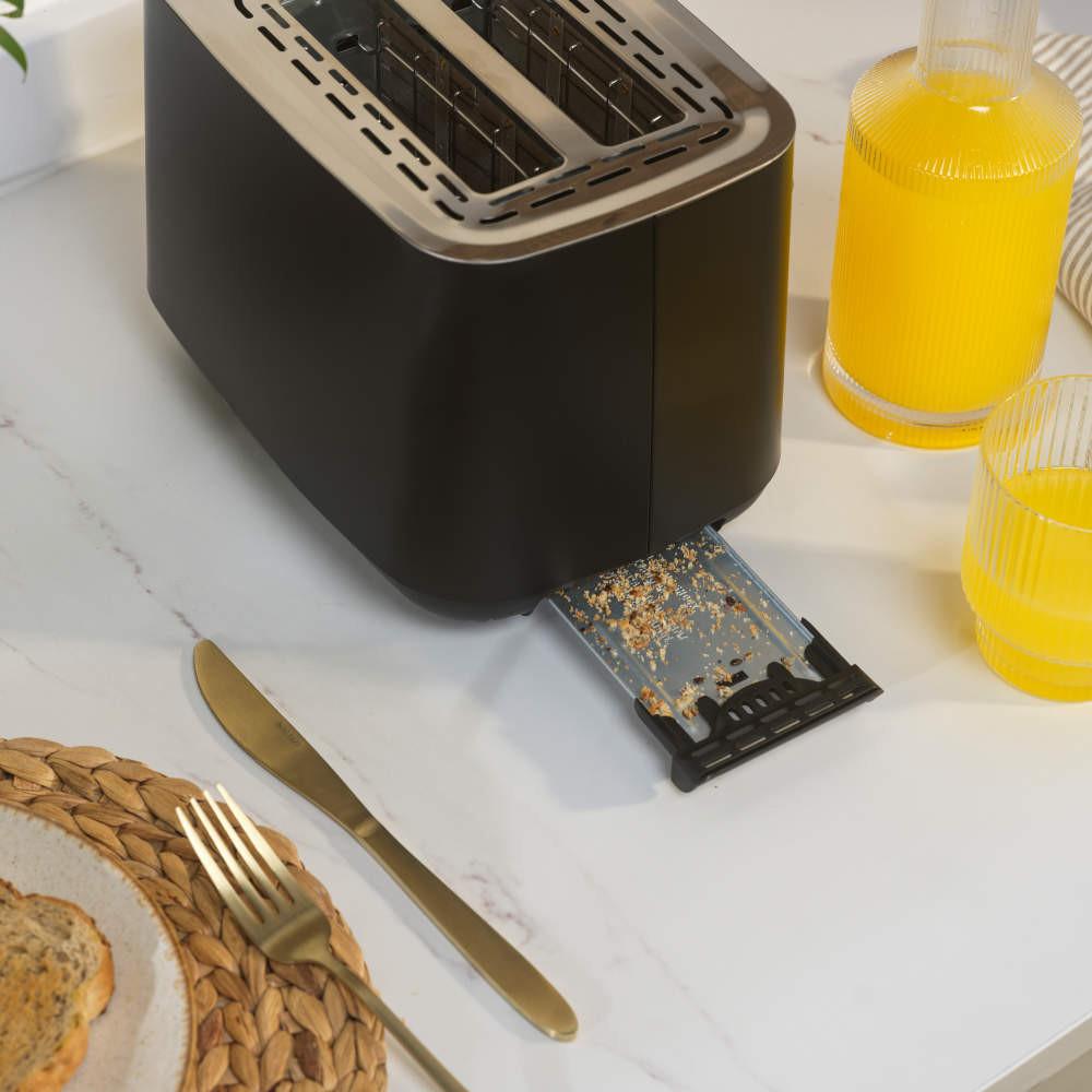 Salter Kuro Kettle 2-Slice Toaster & 4-Piece Countertop Canister Set - Black