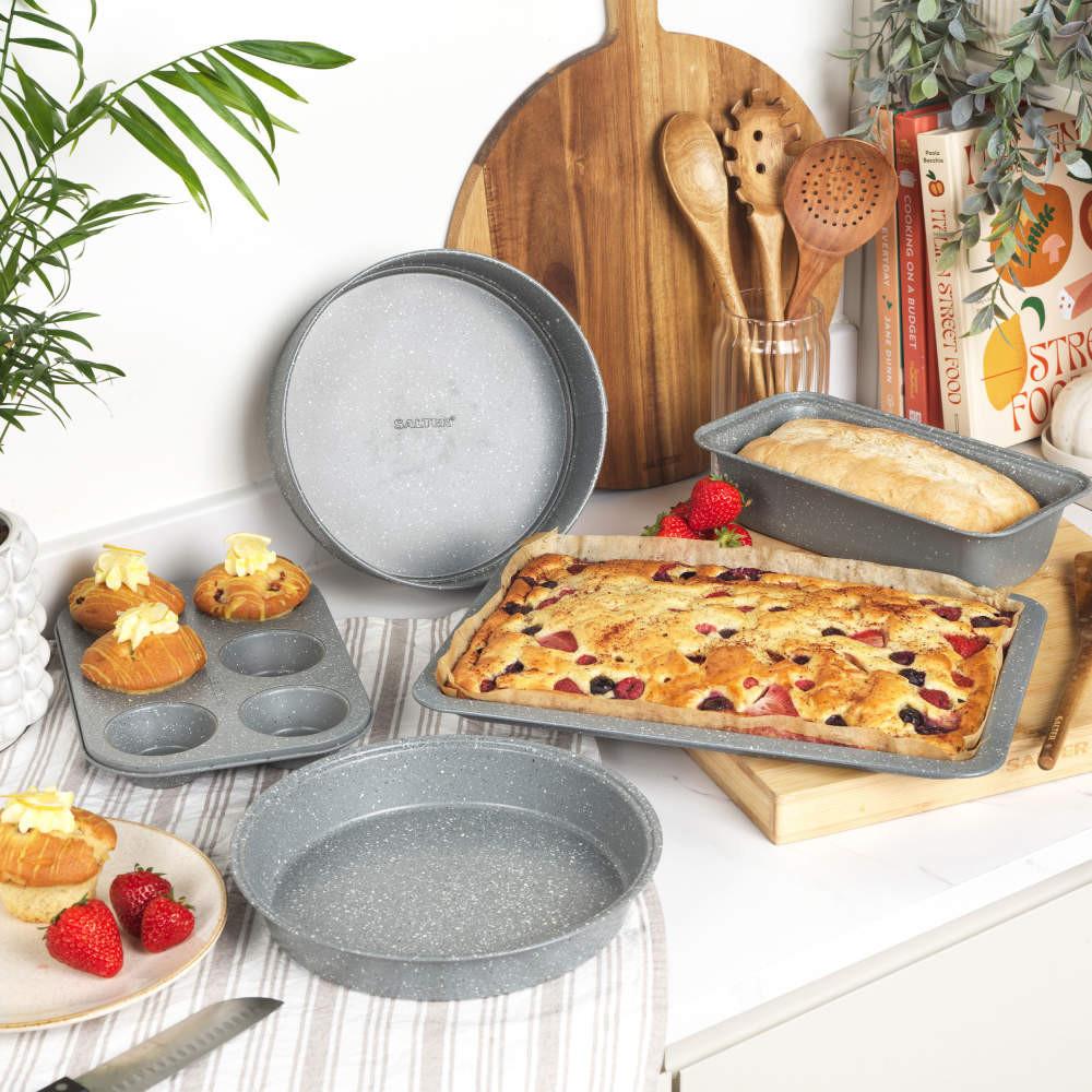 Salter Marble Collection 4pc Bakeware Set – PFOA-Free