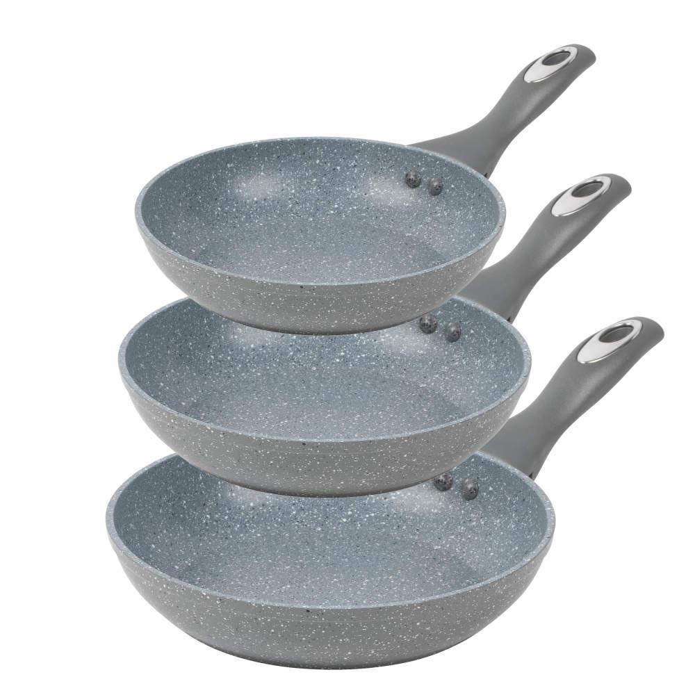 salter Marblestone 3-Piece Frying Pan Set - 20/24/28cm