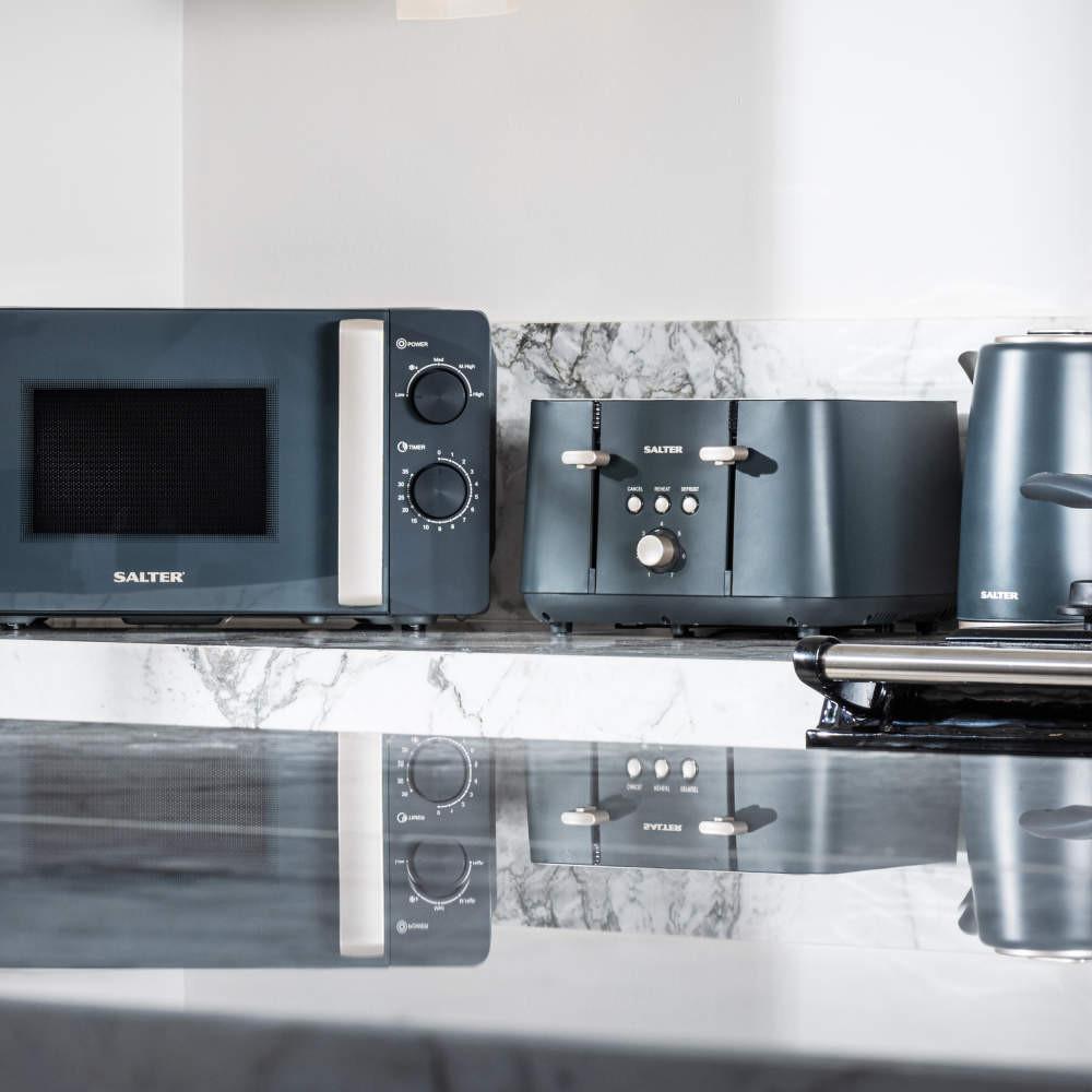 Salter Marino Kettle 4-Slice Toaster & 20L Microwave - Blue