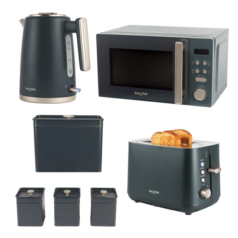 salter Marino Kettle Toaster & Microwave Set - with Counter Top Set