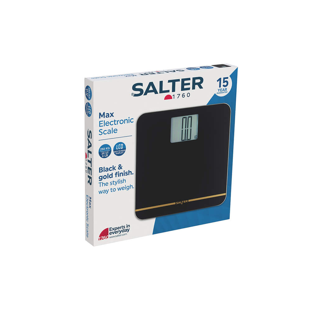 Salter Max Digital Bathroom Scale – Supersize Display Black
