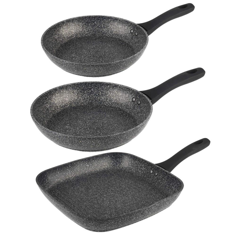 salter Megastone 3-Piece Thermo Collar Griddle & Frying Pan Set