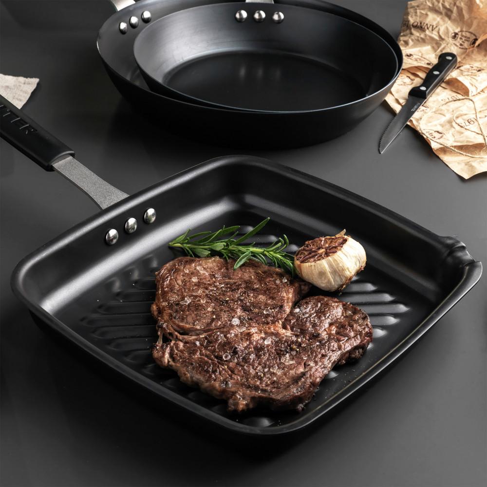 Salter Pan For Life Carbon Steel Griddle Pan 26 Cm Grey