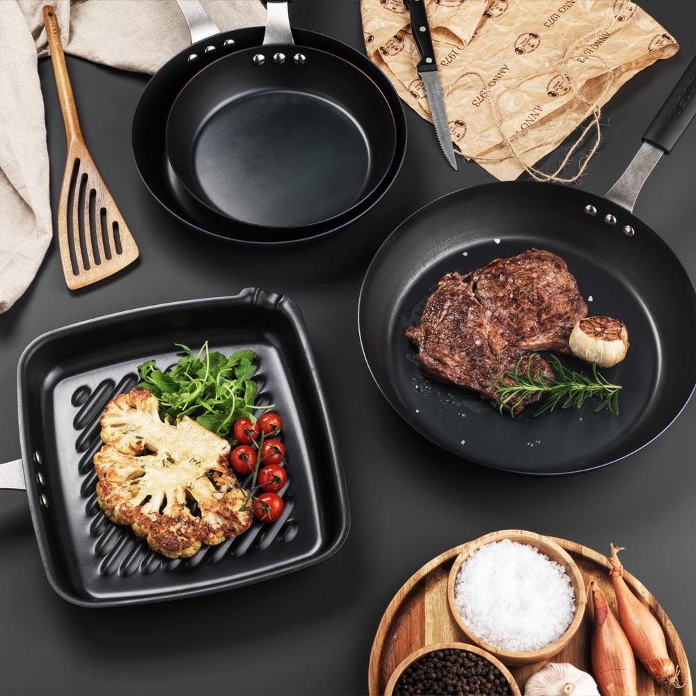 Salter Pan For Life Carbon Steel Griddle Pan 26 Cm Grey