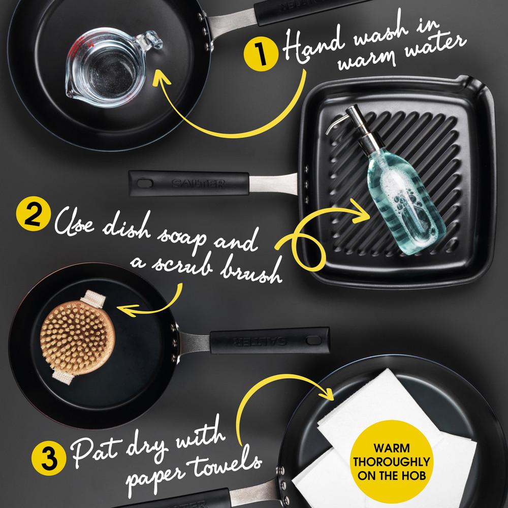 Salter Pan For Life Carbon Steel Griddle Pan 26 Cm Grey