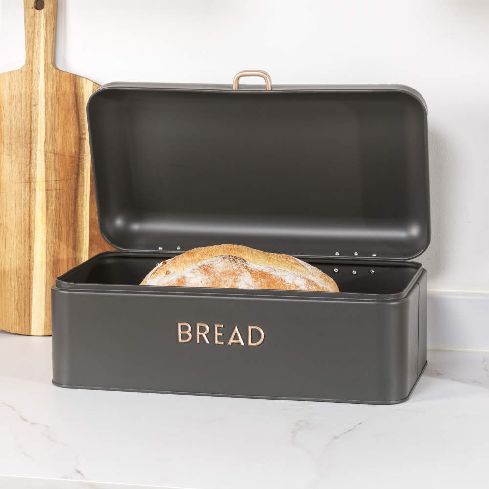Salter Pebble 4-Piece Bread Bin & Canister Set - Charcoal
